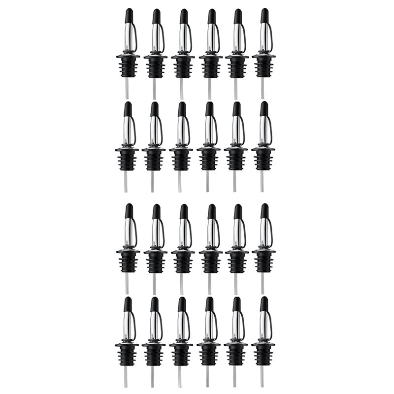 Speed Pourer Cap - B62B：衛生的で食器洗い機対応。テーパー状の注ぎ口が付いたステンレス製スピードポア（24個入り）。キャップ付きの酒類用注ぎ口。
